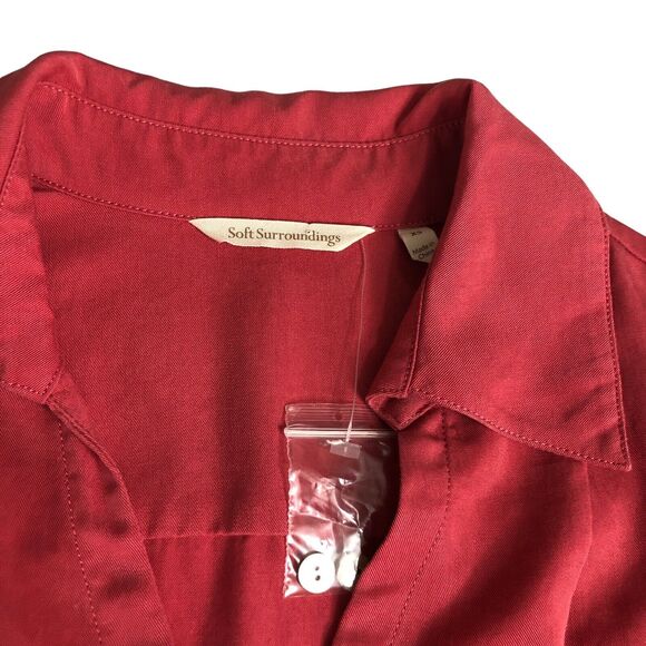 Soft Surroundings Top Womens XS Pink Asymmetrical Washed Tunic Lagenlook Blouse - Picture 5 of 16